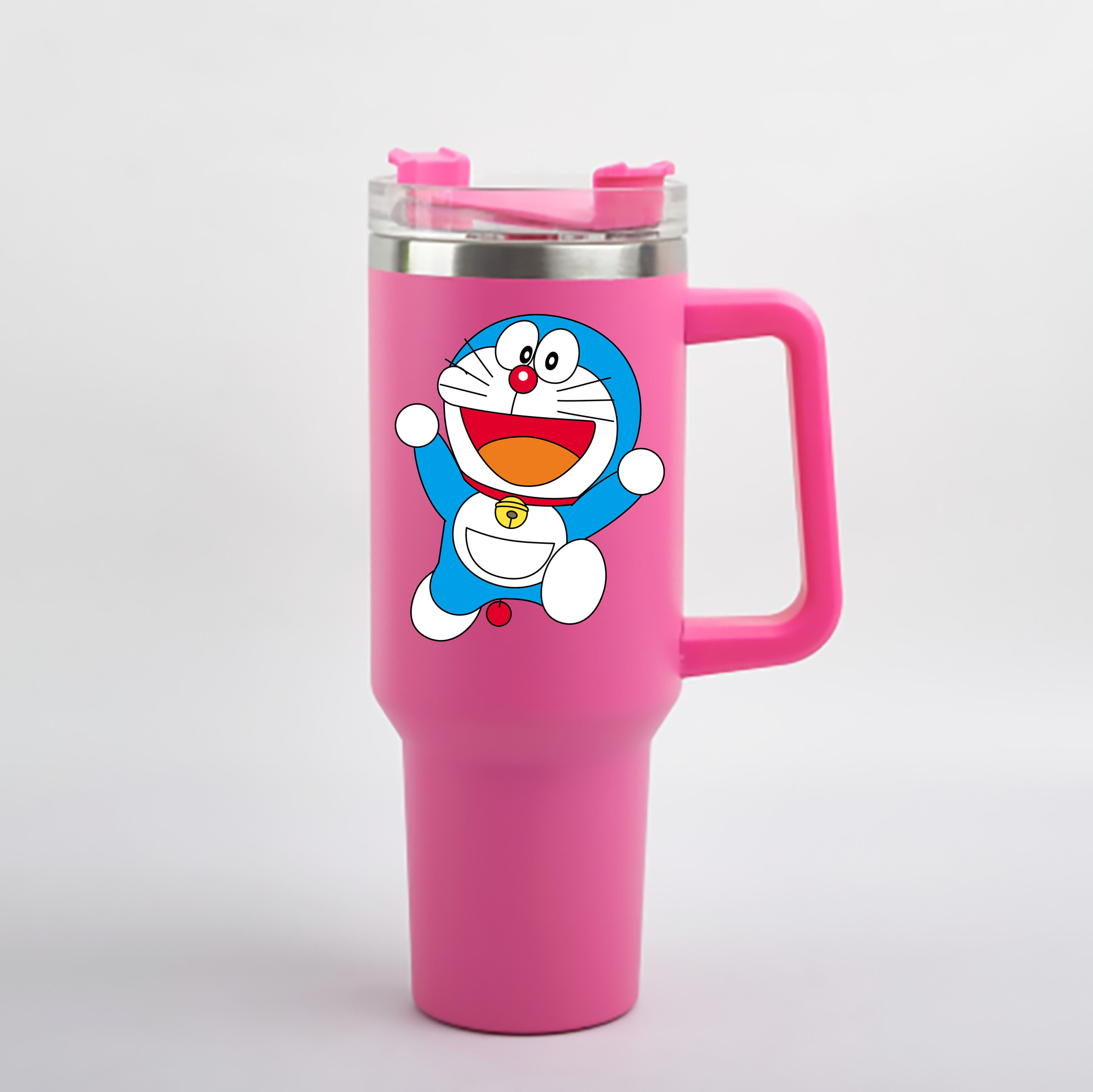 （画像用） ドラえもん Doraemon 1200mL車用タンブラー - クリスタルステッカー（プラスチックストロー付き）